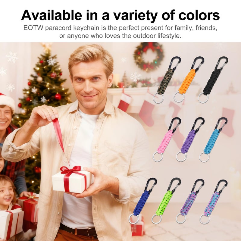 EOTW Carabiner Keychain,Paracord Keychain Small Aluminum Clip D Ring for Camping, Hiking, Fishing, Or As A Key Organizer - Image 2